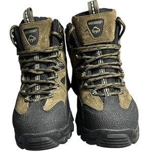 Wolverine Men’s Brown & Black Leather Hiking Work Boots Size 8.5W‎ W05107